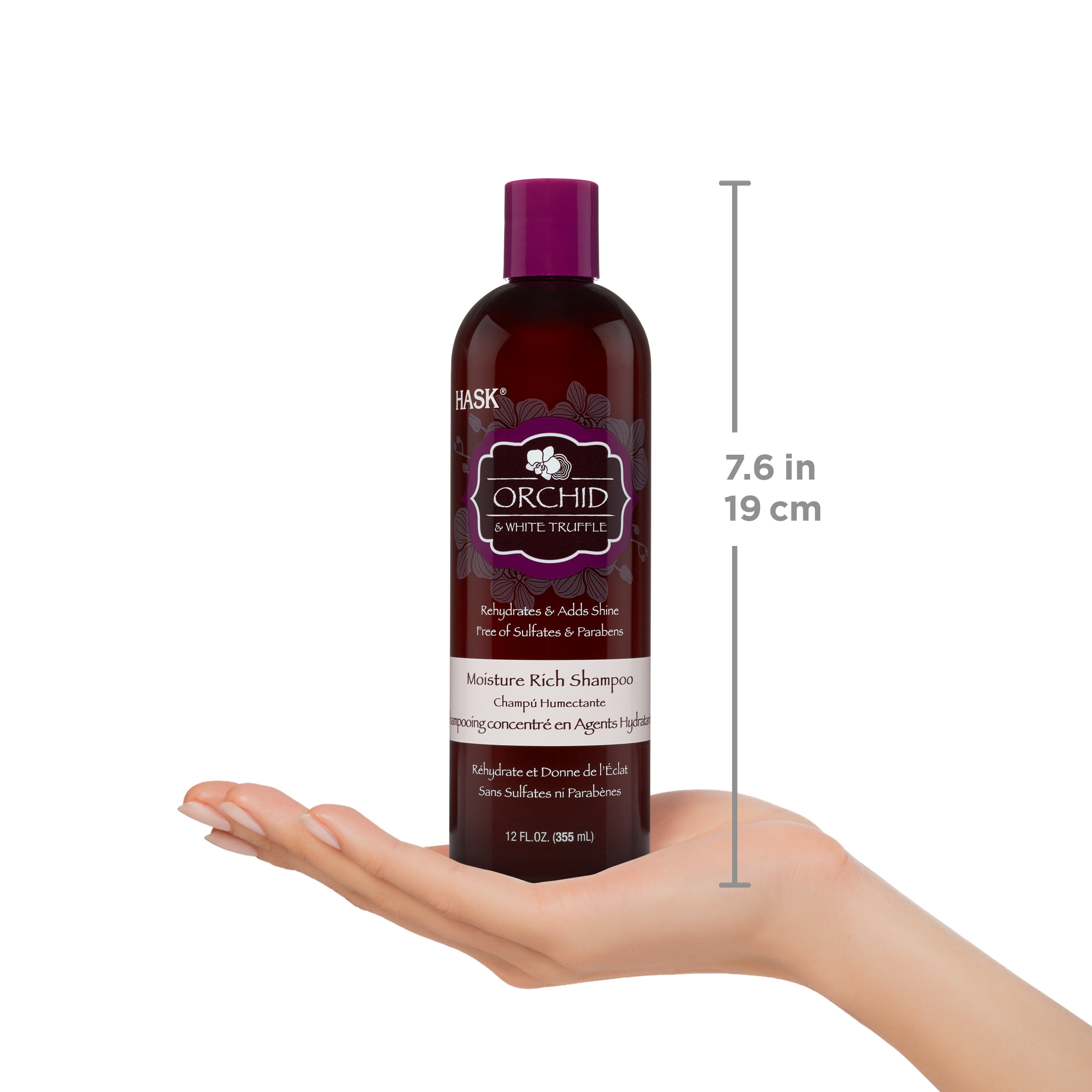 HASK Moisture Rich Shampoo Sulfate Free Orchid and White Truffle, 12 fl oz