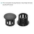 thumbnail image 4 of Uxcell 32Pcs 11mm(4/9') Black Round Hole Plugs Nylon Plastic Flush Type Hole Plug Insert End Cap for Locking Hole Tube, 4 of 6