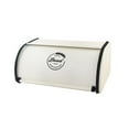 thumbnail image 5 of Retro Bread Box Iron Large Capacity Ornament Durable with Lid Dustproof Storage Container for Countertop Cabinet Pantry Office Farmhouse, White L, 5 of 9