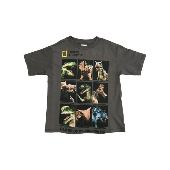 National Geographic Boys Gray Short Sleeved Dinosaur Tee Shirt T-Shirt 7