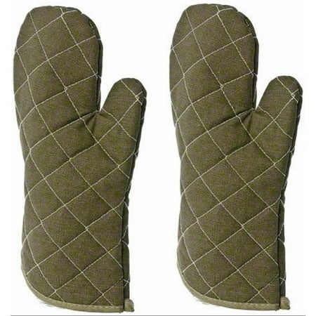 

15 Inch Flame Resistant Oven Mitts Flame Retardant up to 400°F Set of 2
