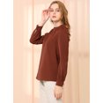 thumbnail image 4 of AllegK Dde San Patricio profesional Blusas de gade manlarcon cuello alto elegante pamujer marrón L, 4 of 6