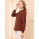 thumbnail image 4 of AllegK Dde San Patricio profesional Blusas de gade manlarcon cuello alto elegante pamujer marrón L, 4 of 6