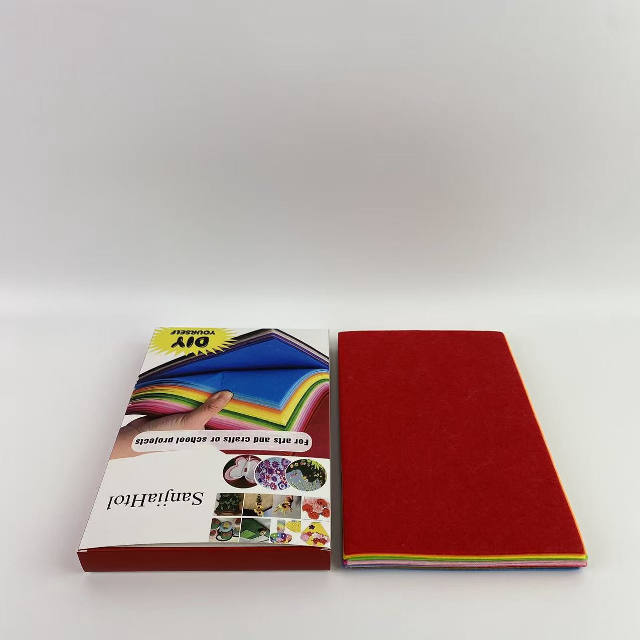 SanjiaHtol Non-woven felt,Felt Fabric Sheets, 12" x 8" Craft Felt Fabric Sheets, Assorted Felt Stiff Fabric Square