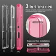 thumbnail image 5 of Heavy Duty Shockproof Protection Phone Cases, Anti-Drop, Triple Layer Transparent Protective Cover Compatible with iPhone 16 Pro, Crystal Pink, 5 of 7