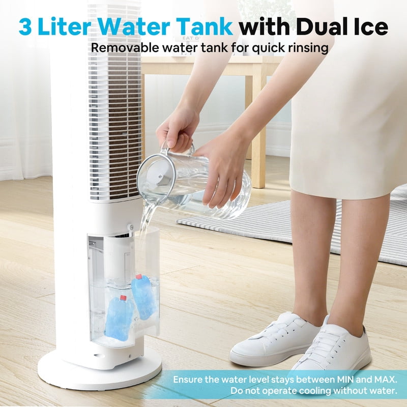 Etust 38" Evaporative Tower Fan with Humidifier, Quiet Bedroom Cooling Fan with Timer, LED Display and Oscillation