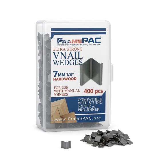 Clavos Framepac V Para Marcos De Fotos De Madera Dura De 7 Mm (1/4 Pulgadas) [Paquete De 400 Clavos En V Sueltos] - (Para Uso En Clavadora Manual En V Para Marcos De Fotos Clavadora Manual En V Para M