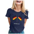 thumbnail image 1 of TSADFHJI Débardeurs Blancs pour Femmes, Mode Décontractée, Imprimé Mignon, Col Rond, Manches Courtes, Top S Navy, 1 of 7