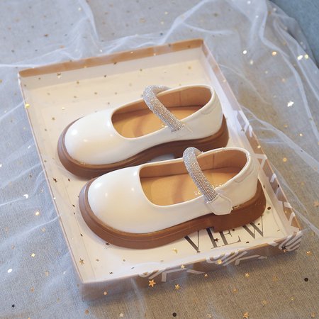 

Little Girls Big Girls Solid Simple Thick Outsole Rhinestones Strap Mary Jane Shoes W363 Sizes 9.5C-4Y