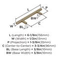 thumbnail image 6 of Amerock Bar Pulls 3-3/4 inch (96mm) Center-to-Center Golden Champagne Cabinet Pull - 10 Pack, 6 of 8