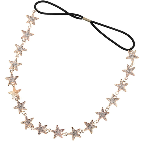 Soimiss Golden Alloy Star Bridal Headband Crystal Rhinestone Hair Jewelry for Weddings