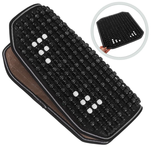 LOLIPPYY Black Wooden Car Seat Cushion with Anti- Ergonomic Support and Breathable Material for Comfortable Driving