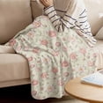 thumbnail image 4 of Throw Blanket for Couch Flowers Soft Fleece Flannel Blankets Cozy Lightweight Blanket for Home Sofa Living Room Floral Vintage Style Bed Throws 60" x 80", 4 of 9