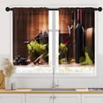thumbnail image 1 of Red Wine Kitchen Curtains 36 Inch Length Vintage Window Curtains Over Sink Set of 2, Grapes Glasses Short Tier Curtain for Kitchen, Farmhouse Small Kitchen Decor 26x36 Inch, 1 of 5