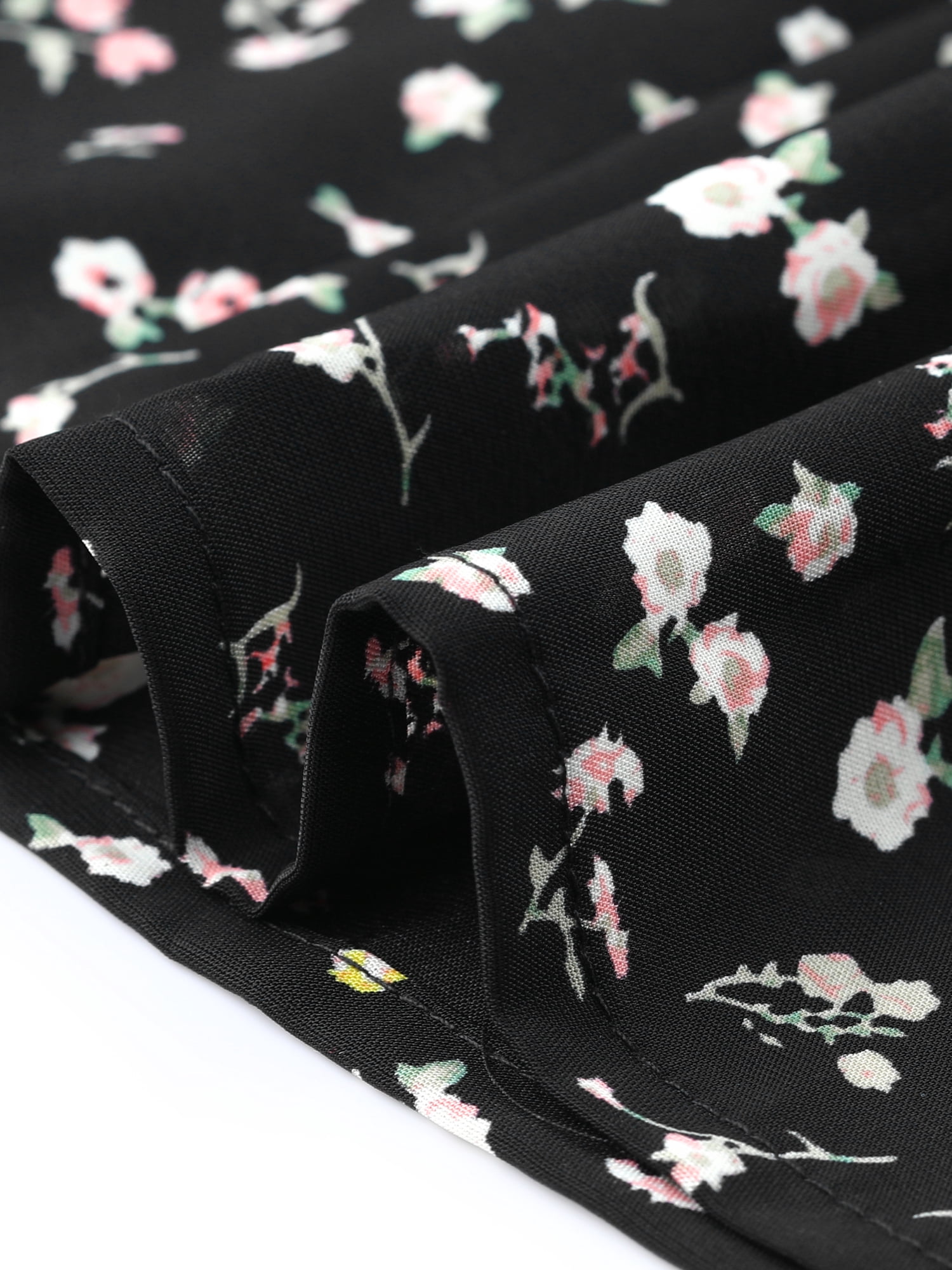 DARING DIVA Women's Floral Maxi Skirt Elastic High Waist A Line Skirts X-Large Black