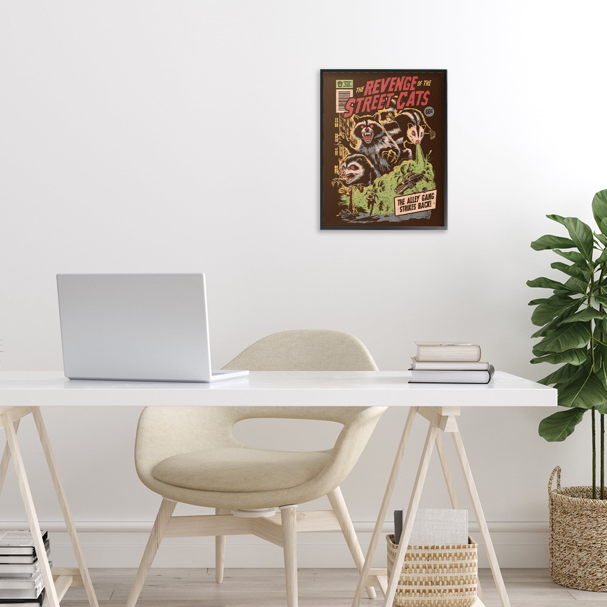 Stupell Industries Revenge Of Street Cats Black Framed Giclee Art, design by EduEly Designs