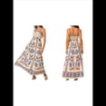 thumbnail image 2 of Vestido Maxi Floral de Verano 2025 para Mujer, Sin Mangas, con Tirantes Finos, Estampado, Fruncido, Estilo Bohemio, para Playa Rojo y Azul L, 2 of 6