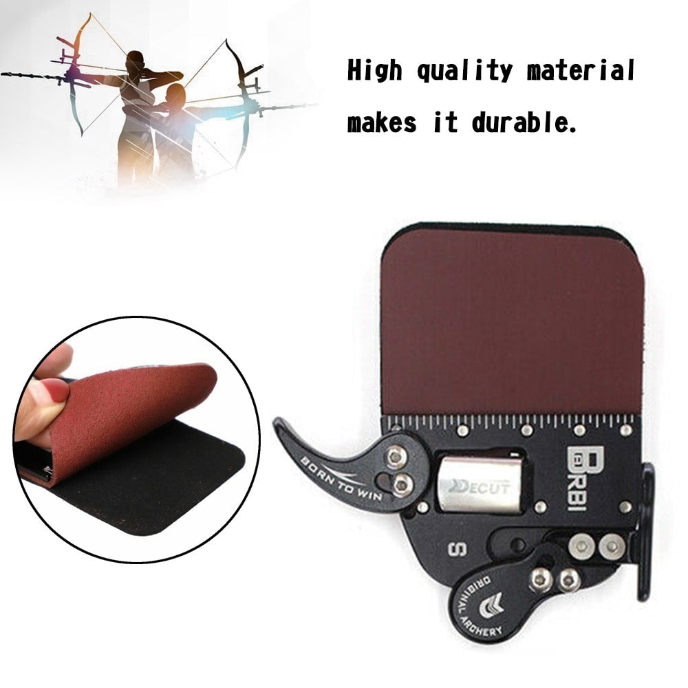 Leather Archery Finger Guard Protection Pad Glove Tab Bow Shooting Protector 