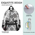 thumbnail image 5 of Black and White Geometric Quatrefoil Pattern Backpack for School,Cute School Bag,Schoolbag with Adjustable Shoulder Straps & Padded Back,15.25"x11.5"x5.25", 5 of 5