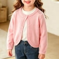 thumbnail image 5 of Baby Girls' Long Sleeve Cardigan Knit Button Closure Bolero Shrug Toddler Cardigan Hollow out Cropped Sweater Cute Kids Shawl, 5 of 5