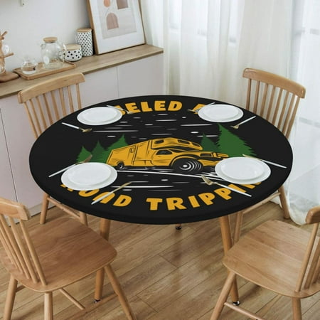 

Oilproof Adventure Camping Home Table Cover Fitted Gift Campervan Travel Car Table Cloth Backing Edge Tablecloth for Picnic 45 -50