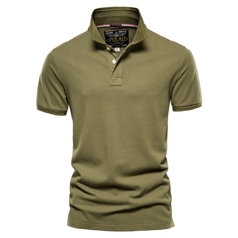 OmicGot Polo Shirt Men Cotton Casual Simple Breathable Solid Color Short Sleeve Mens Shirts Summer High Quality Streetwear Polo Men Walmart