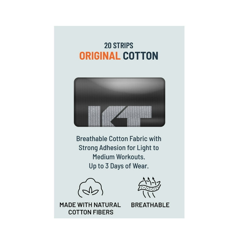 KT Tape Black Original Cotton Kinesiology Tape 20 Precut Strips