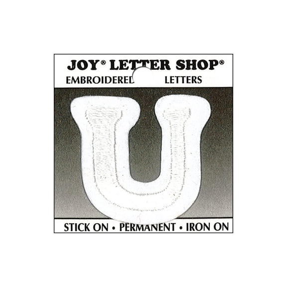 Joy Applique Letter Iron On Cooper 1.5" White U