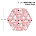 thumbnail image 2 of Disketp Cute Pink Snowman Cat Funny Coasters,4 Pcs Leather Coasters with Holder, Perfect Housewarming Hostess Gifts,Protect Furniture from Water Marks Scratch and Damage-Hexagon, 2 of 6