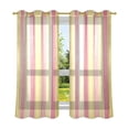 thumbnail image 6 of Yayeee Window Curtains Set of 2 for Living Room Light Filtering 63"x42", Pink and Yellow Striped Pattern, 6 of 7