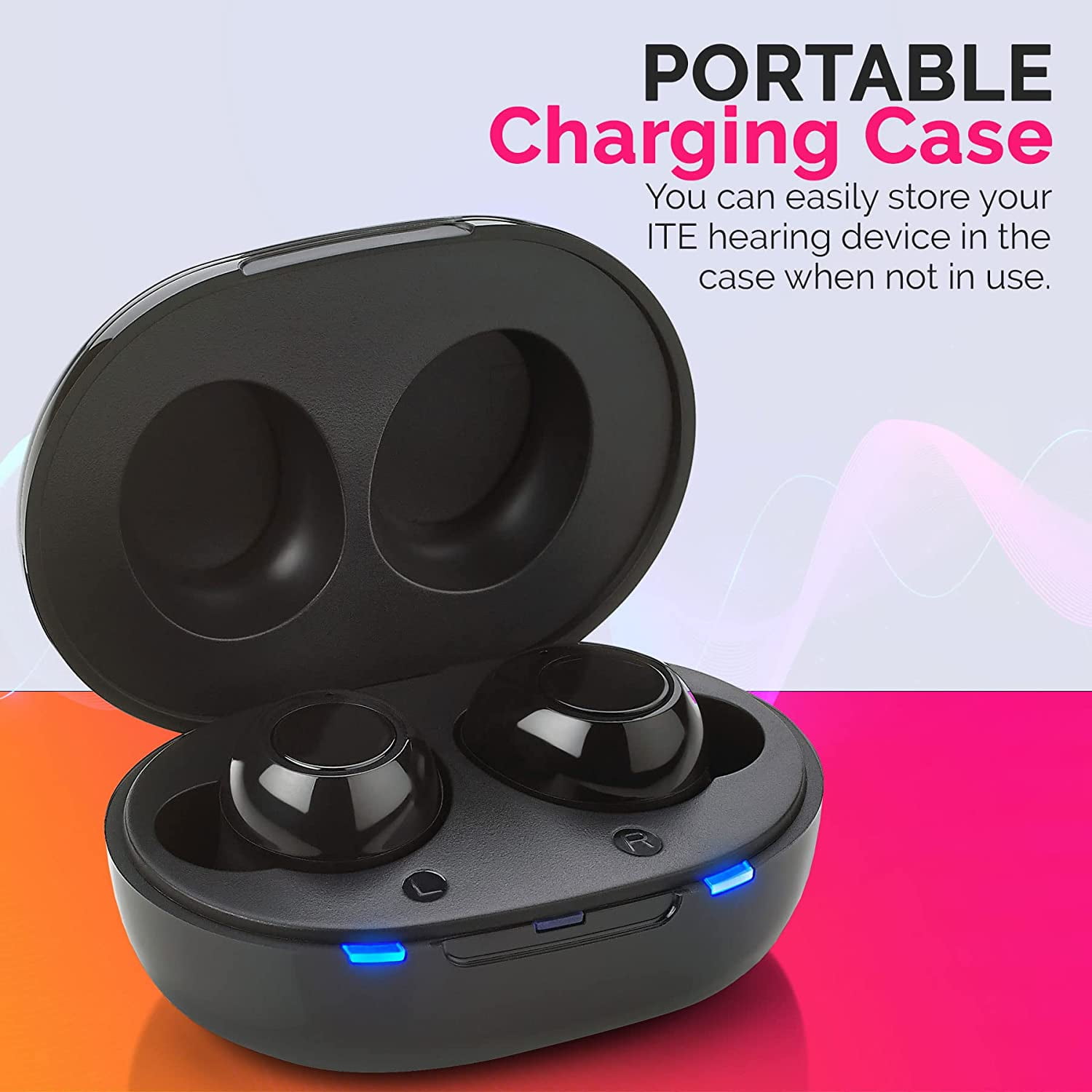 Digital Hearing Amplifier - Next Generation In the Ear Personal Sound Device w/Noise Reduction - Rechargeable ITE 2 Piece Set, Portable Charging Case Sound Assist for Adults and Seniors, Black