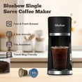 thumbnail image 7 of Bluebow Hot & Iced Coffee Maker, 3 in 1 Single Serve Brew for K Cup, Ground Coffee & Tea, Iced Tea Maker, 6-12oz Brew Size, Black, 7 of 7