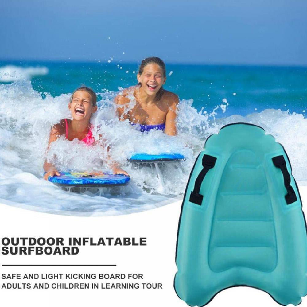 Portable Inflatable Waverider Body Board Swimming Float Surfing Mat with Handles 