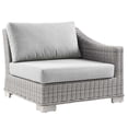 thumbnail image 1 of Sofa Corner Chair, Rattan, Wicker, Grey Gray, Modern Contemporary Urban Design, Outdoor Patio Balcony Cafe Bistro Garden Furniture Hotel Hospitality, 1 of 8