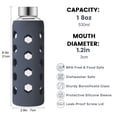thumbnail image 5 of Glass Juice Bottles with Lids and Silicone Sleeves 18 oz, 4-Pack Reusable Clear Glass Water Bottles with Stainless Steel Airtight Cap for Juicing, Refrigerator, BPA Free Leak-Proof Drinking Jar, 5 of 11