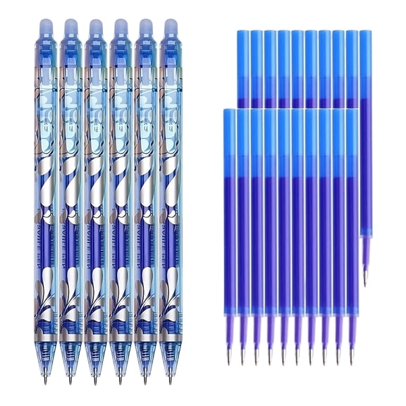 Lvgun Under $5 6Pcs Erasable Gel Pens with 20 Matching,Fine Point,Make Mistakes Disappear,Assorted Color Inks for Drawing Writing Planner