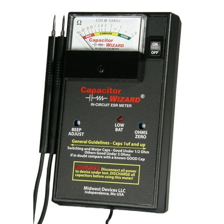 

Midwest Devices Capacitor Wizard Analog ESR Tester with Overstress Protection Module