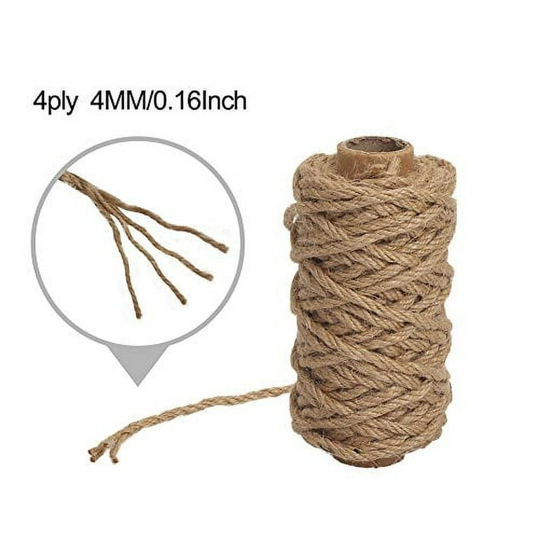 Tenn Well Strong Natural Jute Twine, 4mm Thick 66 Feet Long Jute String Rope  Roll for Garden, Arts & Crafts, Home Decor, Packaging 