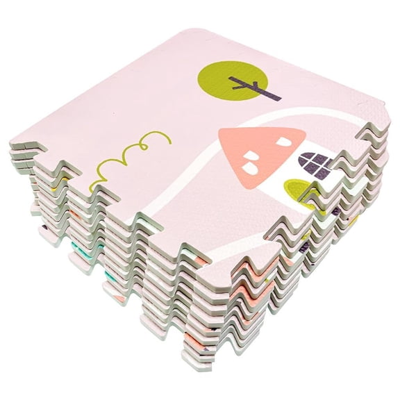 Foamy Infantil Armable con Estampado de Ciudad de princesas  9 Piezas armables de tapete de 30 x 30 cm, tapete para Niños, Ideal para Juego en Suelo y Desarrollo Creativo
