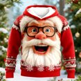 thumbnail image 2 of Long Sleeve Hoodies for Men's Drawstring With Pocket Christmas Santa Print Hooded Sweatshirt Festive Holiday Casual Winter Top Pullover for Women, 2 of 3