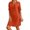 Orange, variant on Hwmodou Summer Dresses Women 2024 Women Summer Dress Knee Length T Shirt Dress Large Sizes Blouse Dress Sweater Dress For Woman