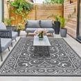 thumbnail image 4 of Garvee 8'x10' Outdoor Rug Waterproof Plastic Straw Rug, Reversible Outside Carpet UV Resistant Modern RV Mat for Backyard Garden Deck Poolside, Gray, 4 of 6