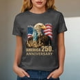 thumbnail image 4 of felwors Womens Patriotic Shirt 250 Anniversary USA Shirt 2026 America Top Crew Neck (Grey, S), 4 of 8