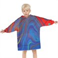 thumbnail image 3 of Blue Red Gold Marble Pattern Blanket Hoodies for Kids 6-13YR Oversize Wearable Blanket Hoodies for Boys Girls Teens, 3 of 7