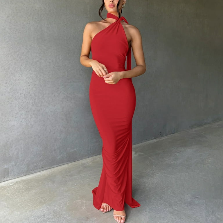 Backless Maxi Dress GORGLITTER Women's Backless Criss Cross Maxi Dress