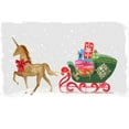 thumbnail image 2 of PI Studio  18x13 White Modern Wood Framed Museum Art Print Titled - Proud Unicorn with Gifts, 2 of 4