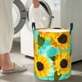 thumbnail image 6 of Uemuo Sunflowers With Green Leaves Pattern Circular Laundry Hamper Basket with handles,Collapsible laundry basket,Large capacity laundry hamper,Laundry Organizer-Medium, 6 of 8