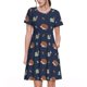 thumbnail image 1 of Disketp Hedgehog And Snail para Vestido de Manga Corta para Mujeres, Vestidos de Verano para Mujeres, Casual y Holgado para la Playa, 1 of 6