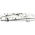 thumbnail image 1 of Mardi Gras Black with White Rectangle Glass Cabinet Pull - Aluminum Post, 1 of 1