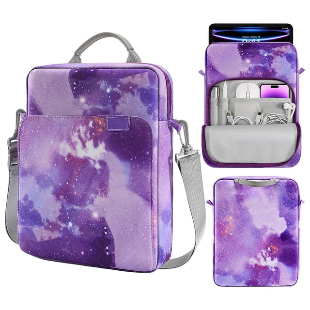 Funda para tableta MoKo de 9 a 11 pulgadas con correa para el hombro, color morado